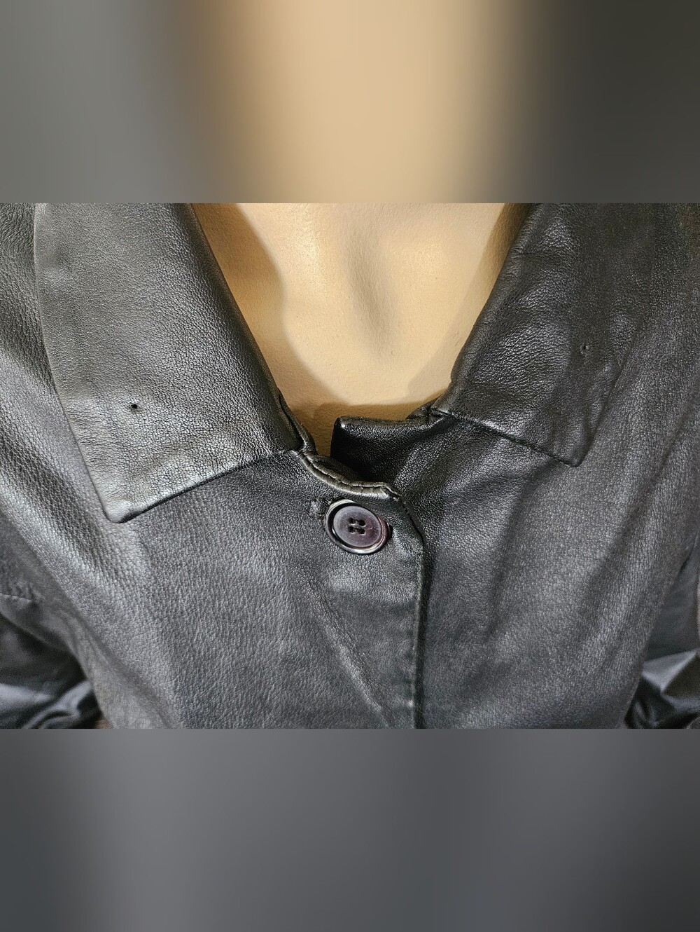 Vintage Beardmore Black Leather button-up Jacket. 21ptp - Picture 5 of 14